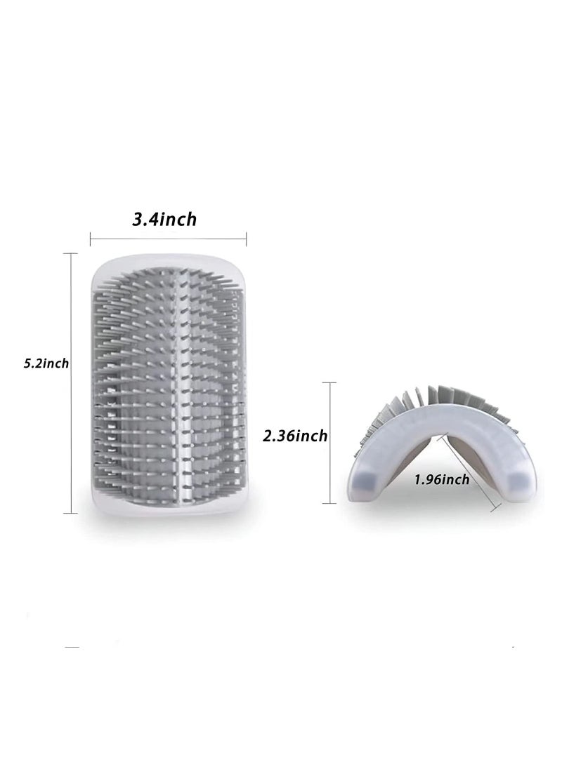 Royal Polar - ROYALPOLAR 2Pack Cat Self Groomer, Soft Cat Face Massager with Catnip Pouch, Cat Grooming Brushes Comfort Cat Rubbing Post Cozy Wall Corner Scratcher Comb Cat Corner Face Scratcher (Gray) - Image 1