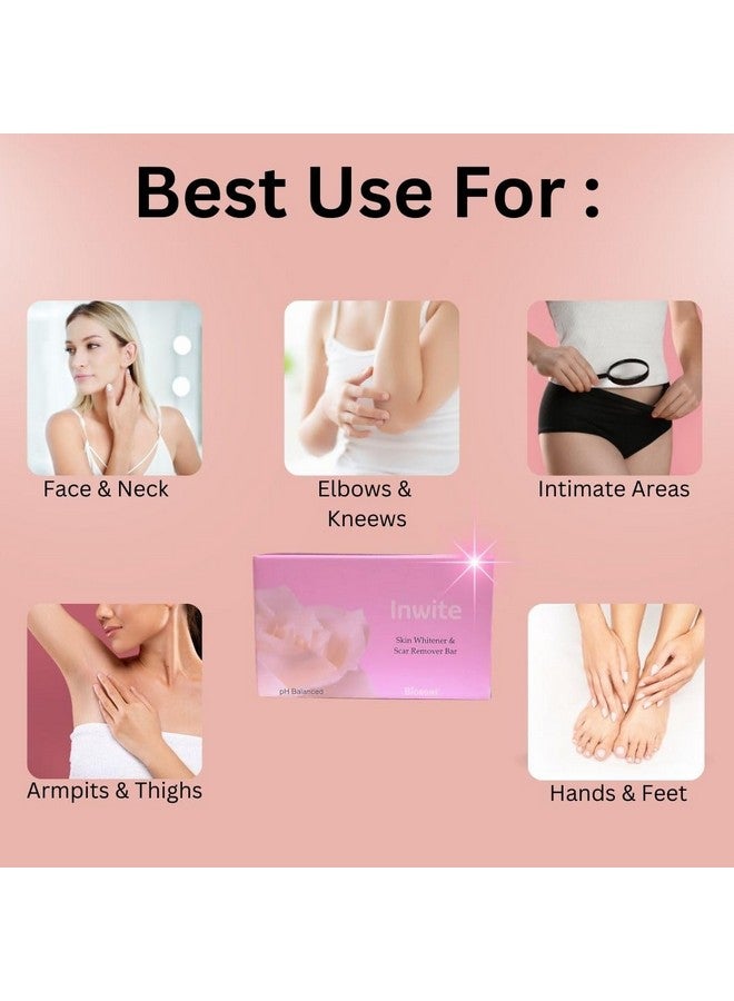 ZEE صابون إنوايت حمض الكوجيك و الجلوتاثيون | صابون تبييض للبقع الداكنة، إزالة السمرة، يضيء الإبطين | صابون للنساء والرجال لإزالة البقع الداكنة وفرط التصبغ | لبشرة متألقة - (عبوة من 3) 75 جرام - Image 4