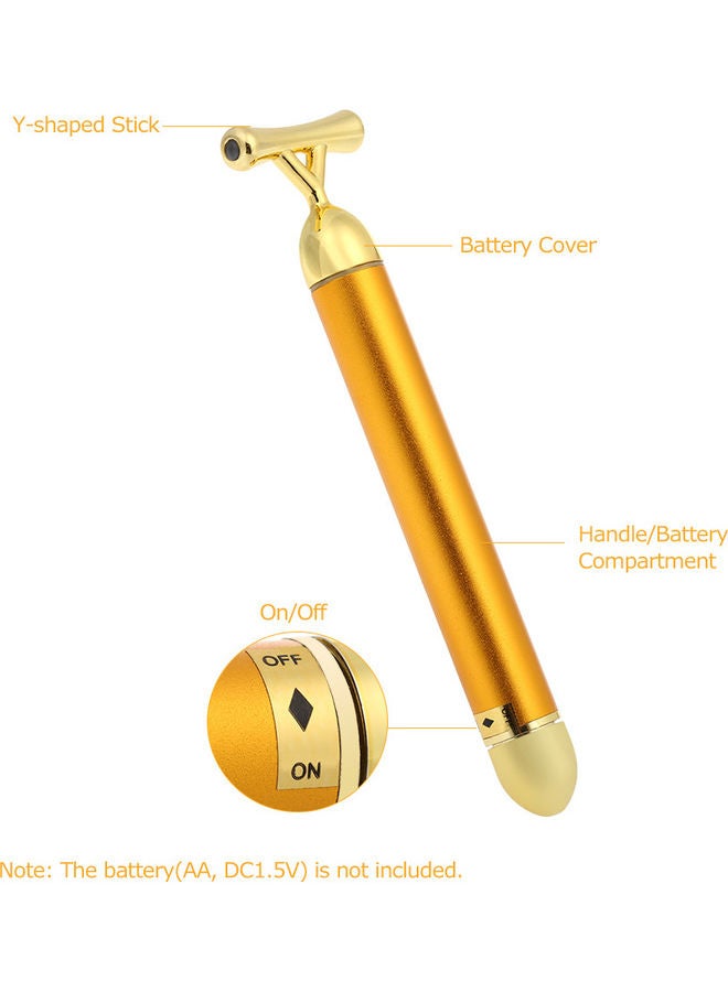 Loquat Anti-Aging High Frequency Vibration 24K Gold Plated Energy Beauty Bar Massager Golden 18 X 4 X 6.5cm - Image 5