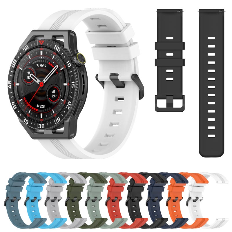 إيروريكس لساعة هواوي جي تي 3 اس اي 22 مم، سوار سيليكون مخطط مقعر (أخضر عسكري) - Image 3