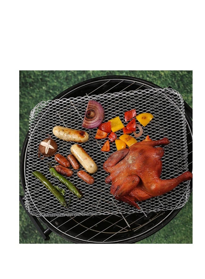 Generic 10Pcs Aluminum BBQ Mesh Grill Mat Disposable Grill Topper Broiler Pans Non Stick Baking Tools Outdoor BBQ Accessories for Baking Cooking Grilling - Image 5