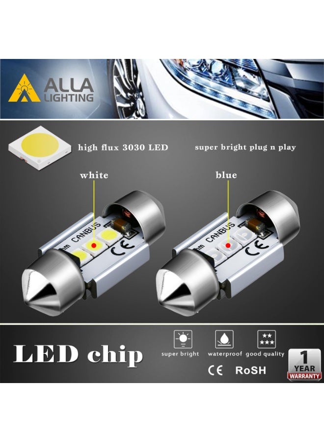 Alla Lighting 31mm DE3021 DE3022 7065 LED Festoon Bulbs, 6000K Xenon White DE3175 CAN-Bus Interior Dome, Map, Trunk, Step Courtesy Lights Lamps - Image 5