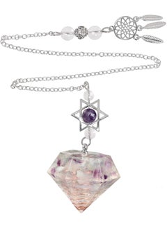rockcloud Rockcloud Stone Pendulum for Dowsing Divitation Meditation Reiki Healing Energy Balancing with Dream Catcher, Fluorite 