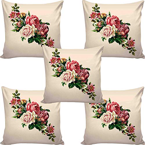 AEROHAVEN Decorative Hand Made Jute Cushion Covers (24 Inch x 24 Inch, Set of 5, Multi) - Image 1