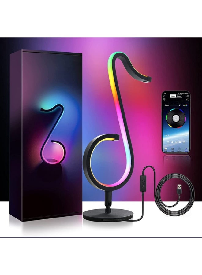 RGB Musical Note Lamp – 16 Million Colors LED Mood Light, Music Sync, Adjustable Brightness, USB Powered Decorative Desk Lamp for Gaming Room, Bedroom & Home Decor - Image 1
