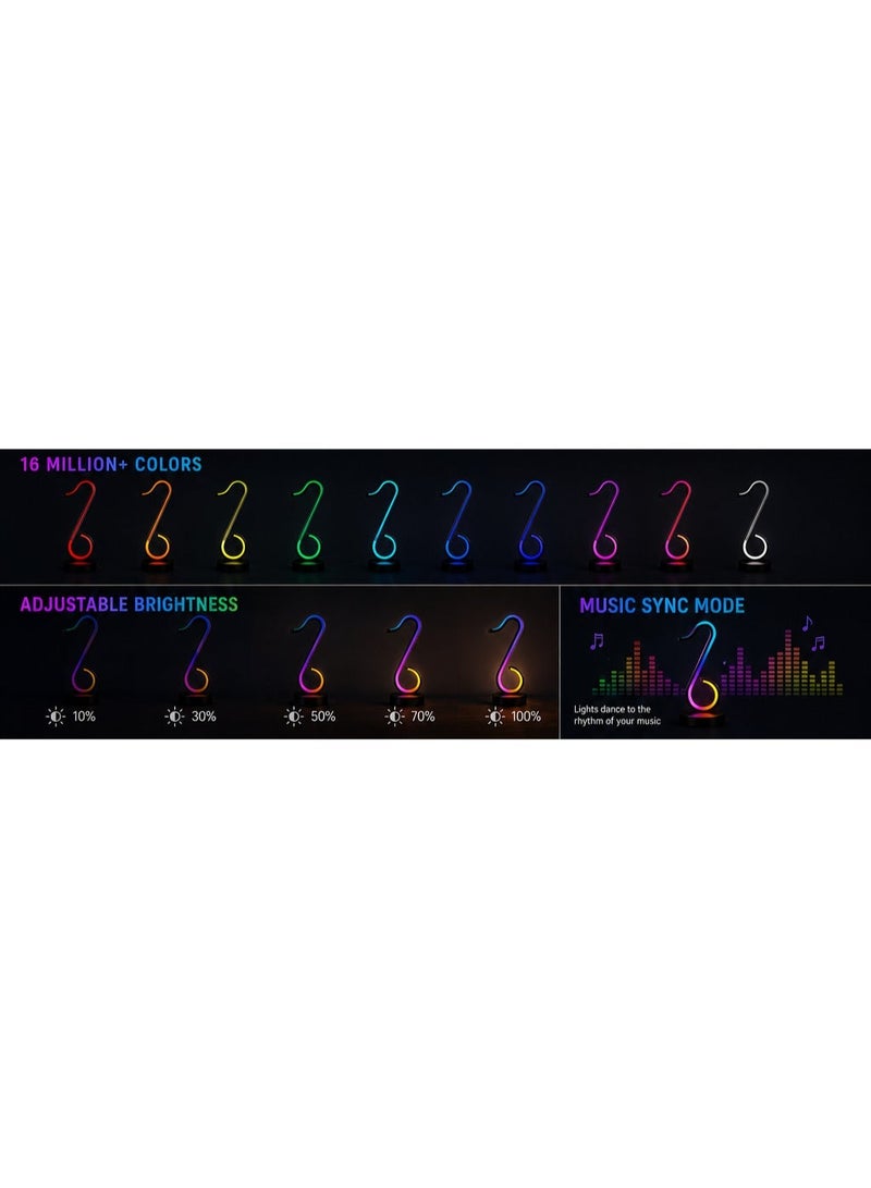 RGB Musical Note Lamp – 16 Million Colors LED Mood Light, Music Sync, Adjustable Brightness, USB Powered Decorative Desk Lamp for Gaming Room, Bedroom & Home Decor - Image 3