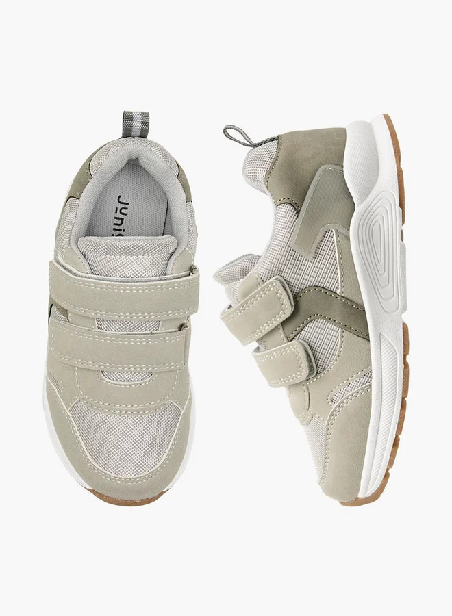 جونيورز Panelled Sneakers with Hook and Loop Closure