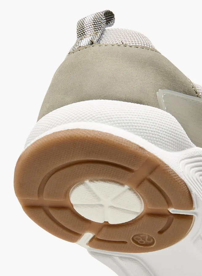 JUNIORS Panelled Sneakers with Hook and Loop Closure