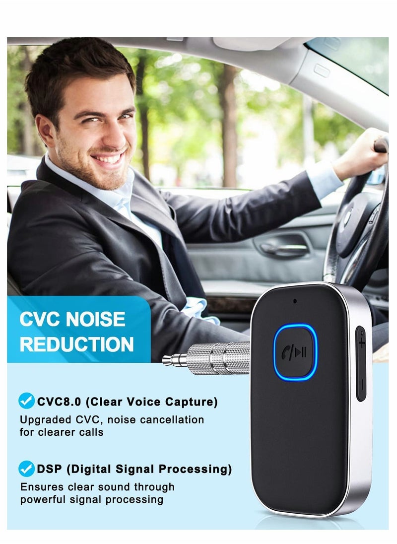 Excefore - Bluetooth Aux Adapter, Car Bluetooth Receiver, Bluetooth 5.0 Noise Cancelling Bluetooth Car Adapter - Image 1