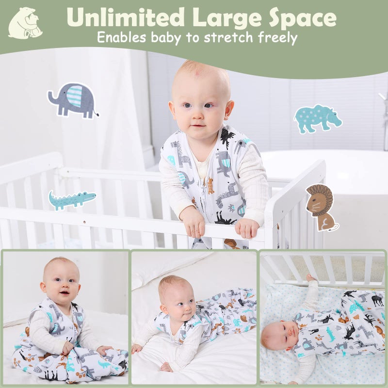 Lictin Baby Sleep Sack 0.5 Tog - 2 Pack Toddler Sleeping Sack 18-36 Months, Summer Baby Sleeping Bag, Sleeveless Baby Wearable Blanket with Adjustable Length and 2-Way Zipper - Image 2