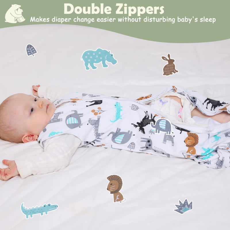 Lictin Baby Sleep Sack 0.5 Tog - 2 Pack Toddler Sleeping Sack 18-36 Months, Summer Baby Sleeping Bag, Sleeveless Baby Wearable Blanket with Adjustable Length and 2-Way Zipper - Image 4