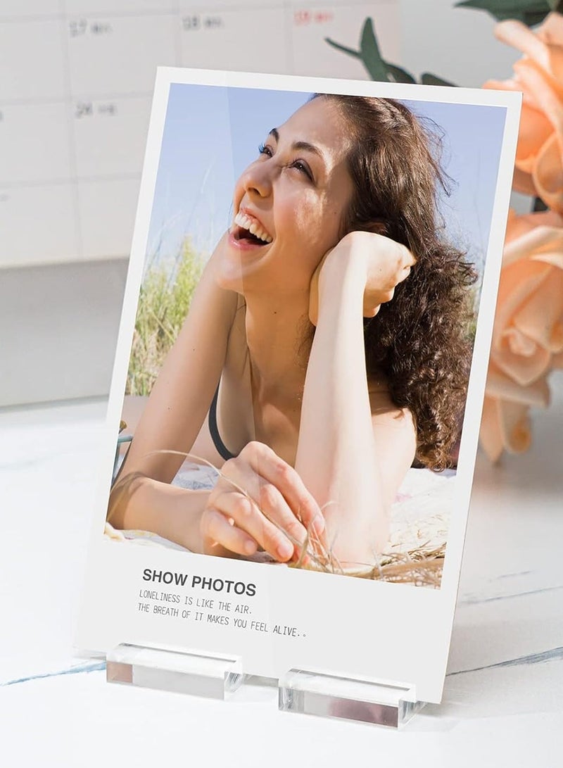 Forest Home 12pcs acrylic stand transparent position card holder, 50*30*10mm acrylic sign holder, table number holder card display stand, suitable for postcard photo wedding party event office business meeting - Image 2