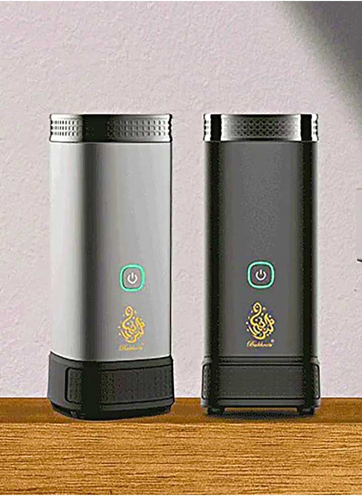 Bukhoon - Upgraded Electronic Car Incense Burner with Oud Box Storage and Lock Safety Function Gray Color - Image 1