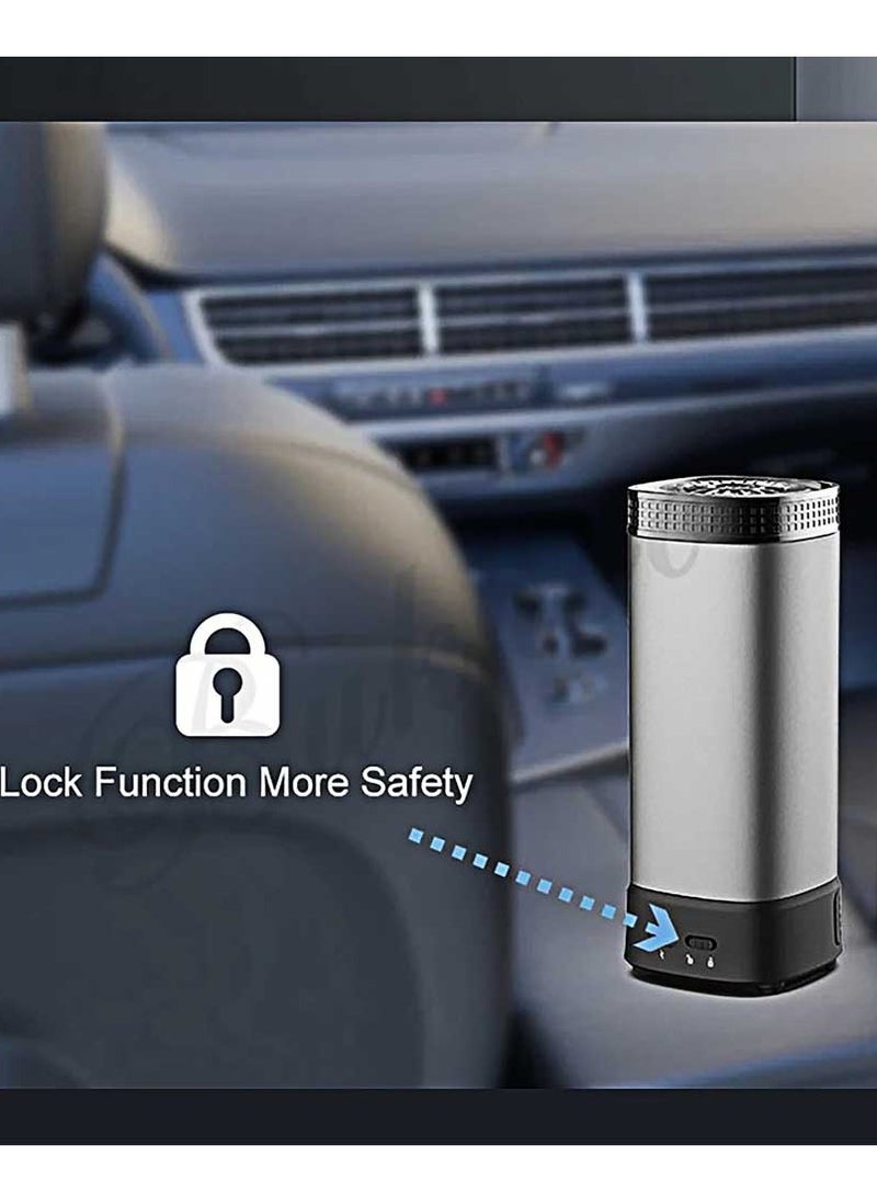 Bukhoon - Upgraded Electronic Car Incense Burner with Oud Box Storage and Lock Safety Function Gray Color - Image 1