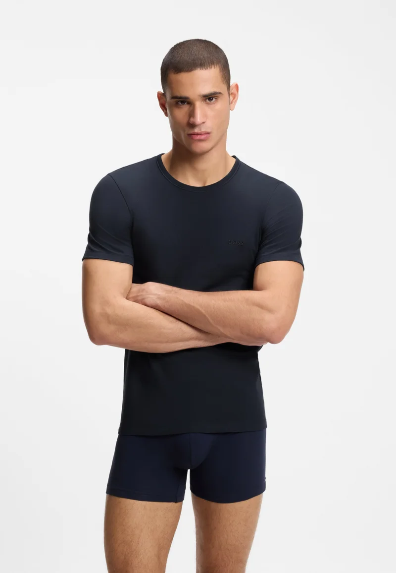 BOSS  Three-pack of cotton T-shirts with logo embroidery for Men | Best Price UAE
