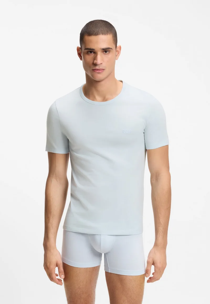 بوس Three-pack of cotton T-shirts with logo embroidery