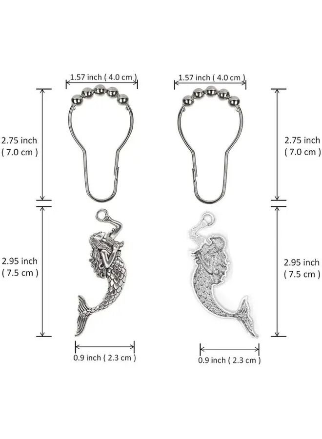 مجموعة من 12 خطاف ستارة من سبيكة الزنك بتصميم أنيق تحت الماء وحلقات نوافذ متينة - Image 5