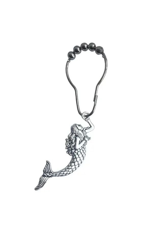 مجموعة من 12 خطاف ستارة من سبيكة الزنك بتصميم أنيق تحت الماء وحلقات نوافذ متينة - Image 4