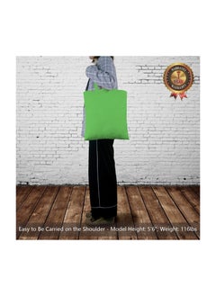 Cool Baby COOLBABY 5 Pack Economical Cotton Tote Bag, Lightweight Medium Reusable Grocery Shopping Cloth Bags, Suitable for DIY, Advertising, Promotion, Gift, Giveaway, Activity (light green)  - Image 3