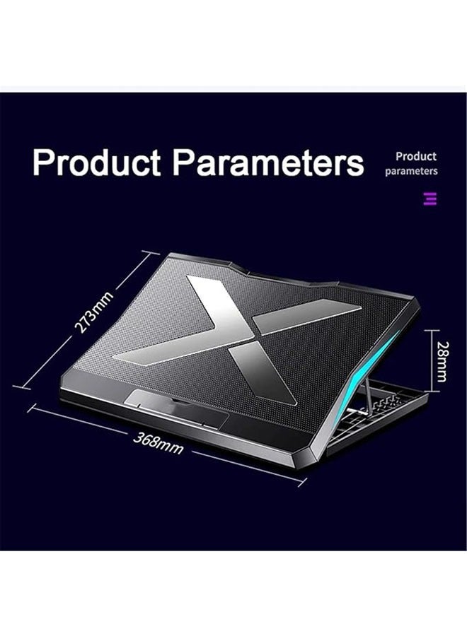 General Gaming Laptop Cooler Laptop Cooling Pad 6 Noiseless Fan Air Cooled Foldable Laptop Desktop Cooling Rack  - Image 2