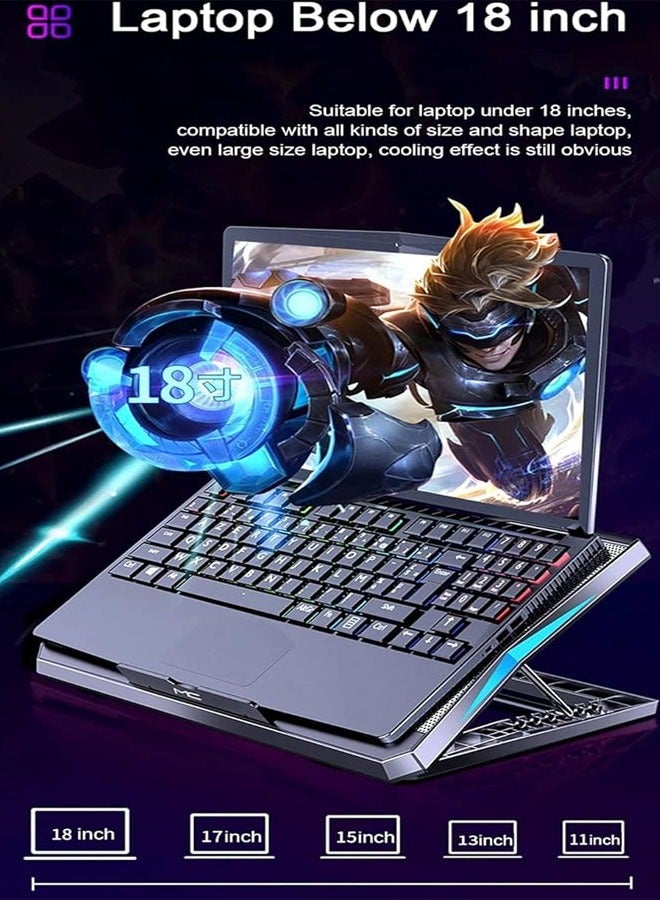 General Gaming Laptop Cooler Laptop Cooling Pad 6 Noiseless Fan Air Cooled Foldable Laptop Desktop Cooling Rack  - Image 4