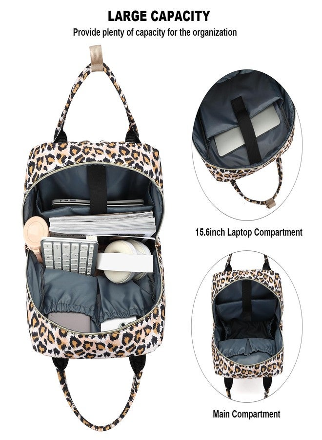 Kouxunt Laptop Backpack College Bookbag School Backpack for Women Girls, Travel Backpack 15.6 Inch Computer Backpacks, Leopard, Large - Image 3