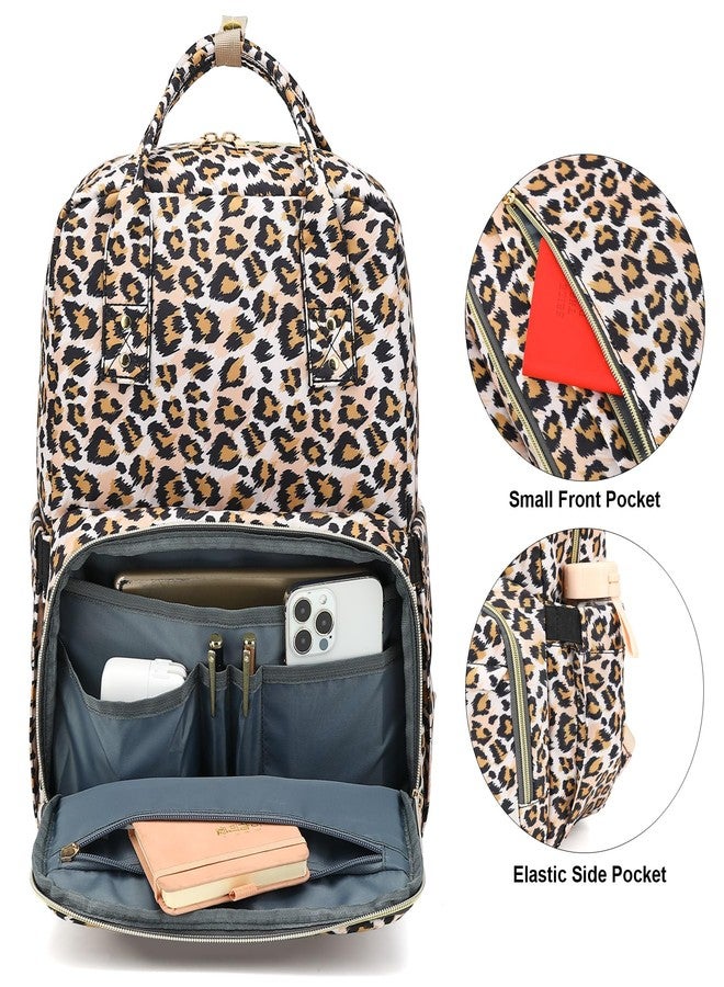 Kouxunt Laptop Backpack College Bookbag School Backpack for Women Girls, Travel Backpack 15.6 Inch Computer Backpacks, Leopard, Large - Image 2