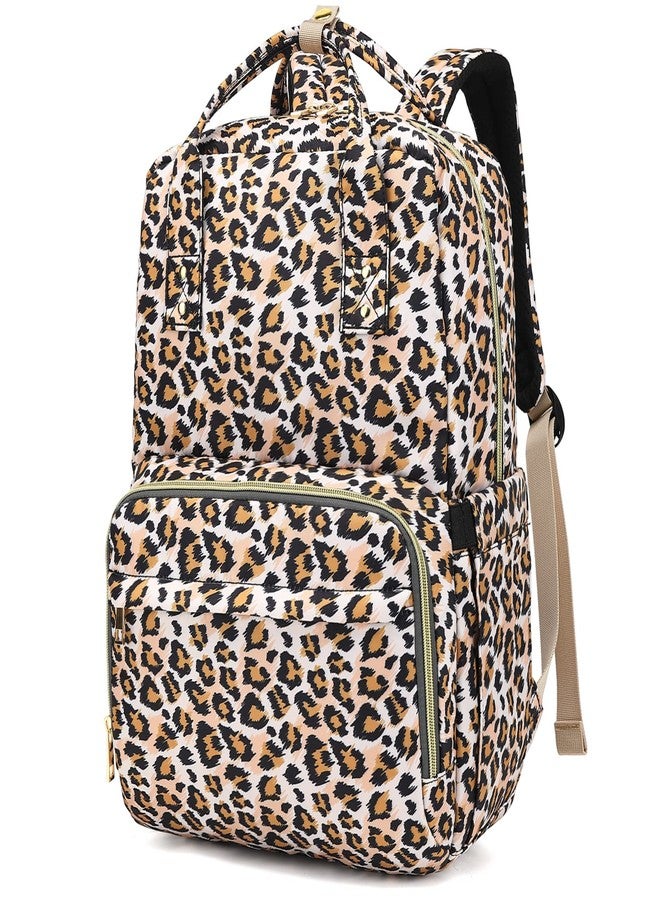 Kouxunt Laptop Backpack College Bookbag School Backpack for Women Girls, Travel Backpack 15.6 Inch Computer Backpacks, Leopard, Large - Image 1