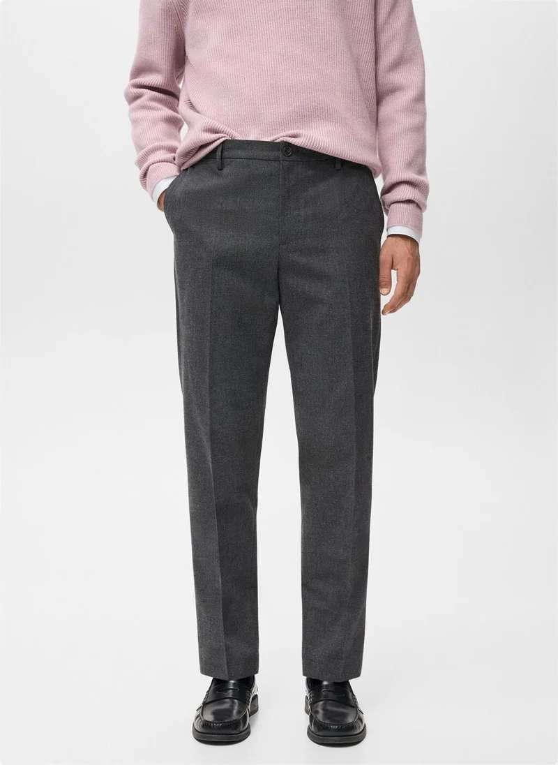 Mango Man Slim-fit flannel trousers