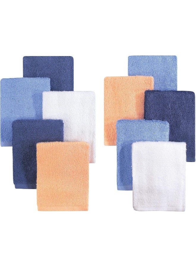 Little Treasure Little Treasure Unisex Baby Rayon from Bamboo Luxurious Washcloths, Blue Orange 10-Pack, One Size  - Image 2