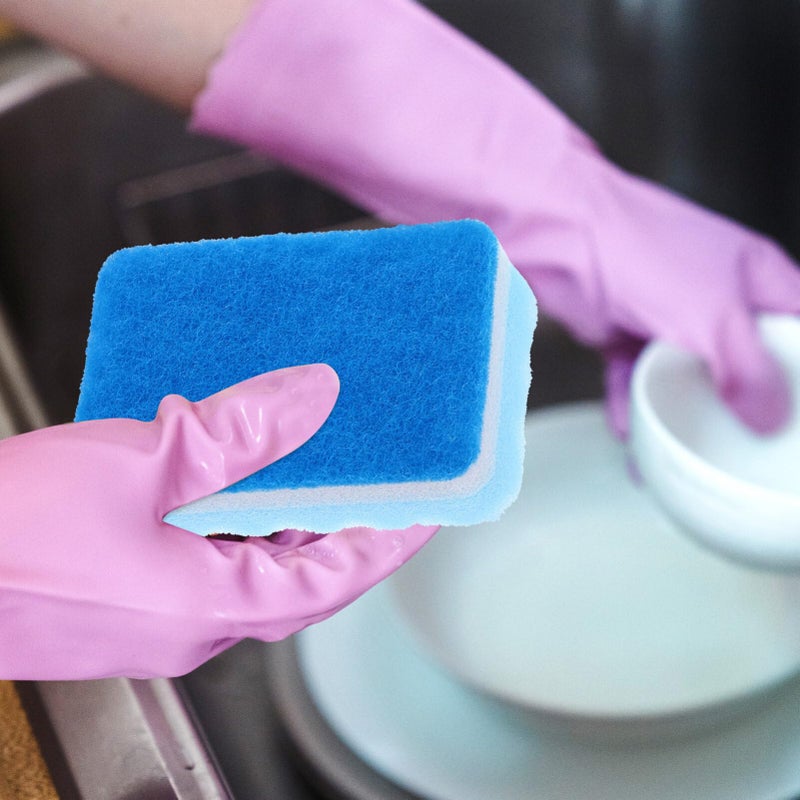 Non Scratch Scrub Sponges 20Pcs Absorbent Foam Dishwashing Kitchen Cleaning Mixed Color - Image 4