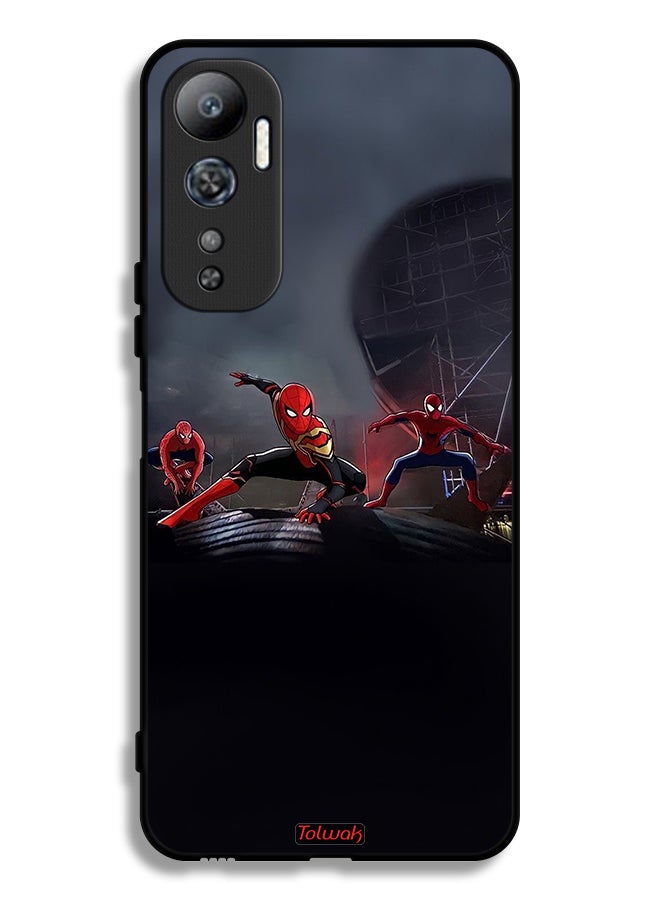 Tolwak Infinix Hot 20 4G Protective Case Cover Three Spiders - Image 2