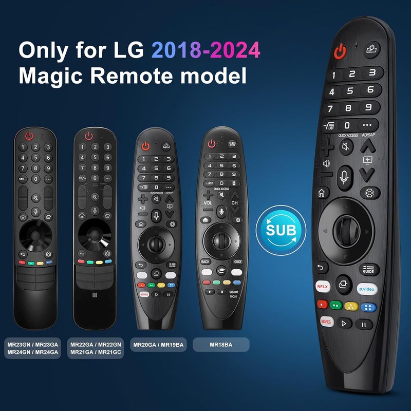 EWO'S Voice Magic Remote AKB75855501 for LG AN-MR20GA AN-MR19BA Smart TV Magic Remote Replacement, with Pointer Function - Image 3