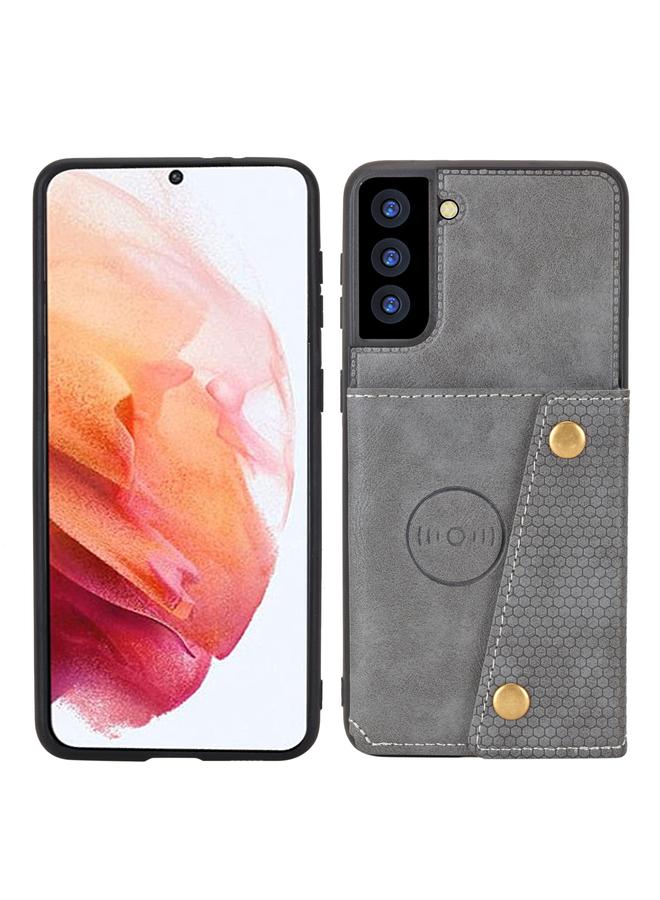 اس-توب جراب لهاتف Samsung Galaxy S21 FE مصنوع من البولي يوريثان الحراري + TPU مع مشبك مزدوج وغطاء مغناطيسي مقاوم للصدمات مع فتحة بطاقة وحامل - Image 2