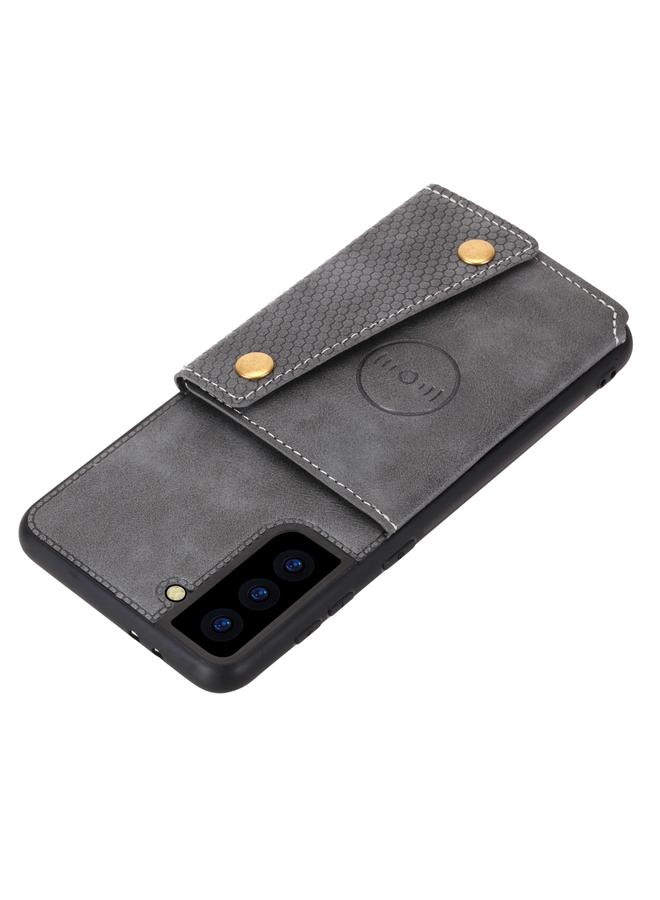 اس-توب جراب لهاتف Samsung Galaxy S21 FE مصنوع من البولي يوريثان الحراري + TPU مع مشبك مزدوج وغطاء مغناطيسي مقاوم للصدمات مع فتحة بطاقة وحامل - Image 5