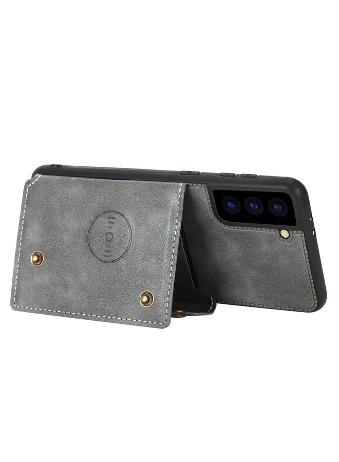 اس-توب جراب لهاتف Samsung Galaxy S21 FE مصنوع من البولي يوريثان الحراري + TPU مع مشبك مزدوج وغطاء مغناطيسي مقاوم للصدمات مع فتحة بطاقة وحامل - Image 3