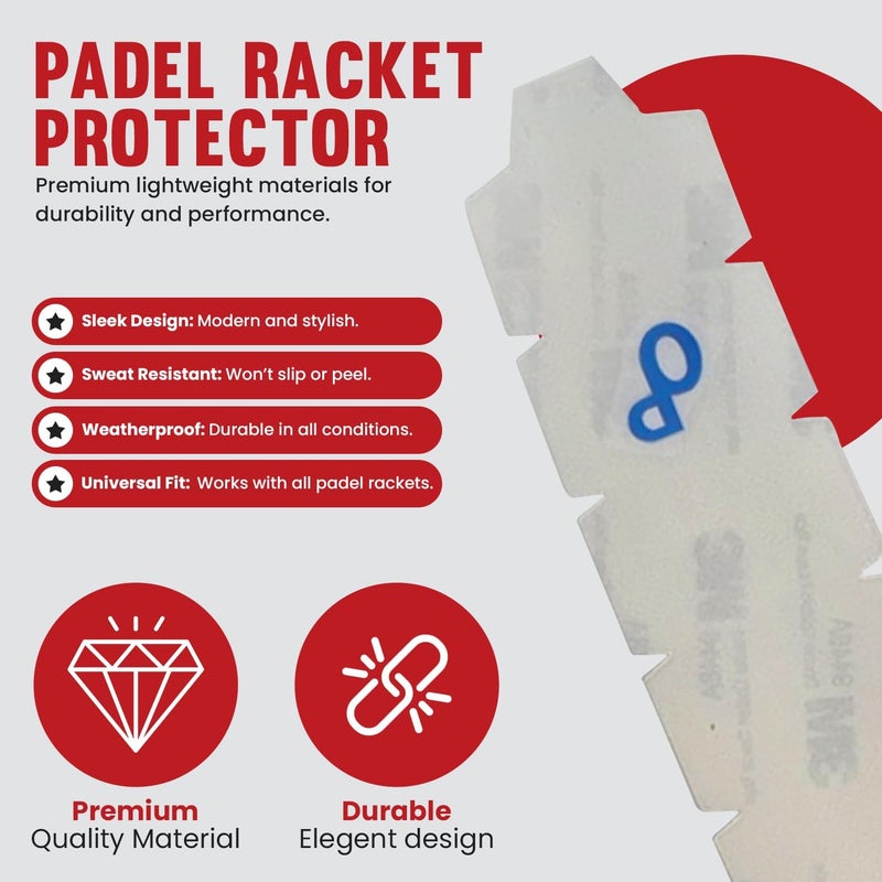 Zero Padel Racket Protector | Strong Adhesive, Lightweight & Durable for Maximum Edge Protection | Universal Fit, No Residue, Easy to Apply - Image 2