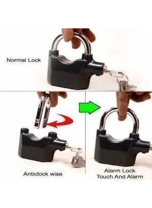 Divik Divik Heavy Duty Alarmed Padlock with 110db Motion Sensing Siren Alarm Universal AntiTheft Security Pad Alarm Lock with Keys 1Pcs  - Image 2