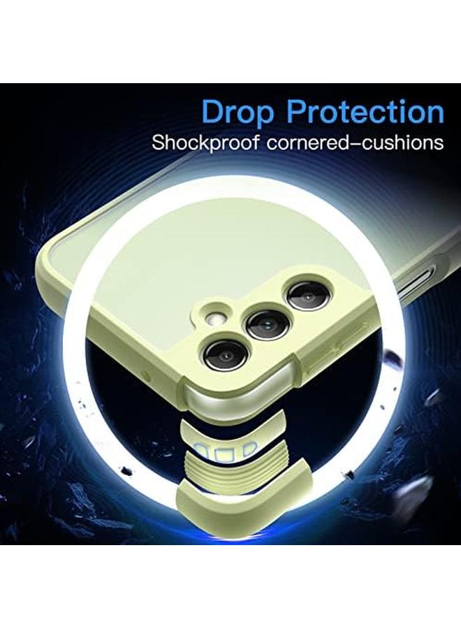 جي تيك جراب غير لامع لهاتف Samsung Galaxy A14 4G 5G مقاس 6.6 بوصة مع ظهر شفاف غير لامع وغطاء هاتف نحيف مضاد لبصمات الأصابع باللون الليموني - Image 3