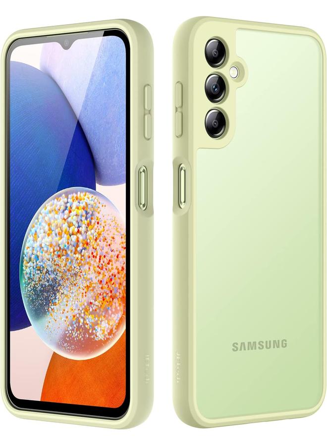 جي تيك جراب غير لامع لهاتف Samsung Galaxy A14 4G 5G مقاس 6.6 بوصة مع ظهر شفاف غير لامع وغطاء هاتف نحيف مضاد لبصمات الأصابع باللون الليموني - Image 1