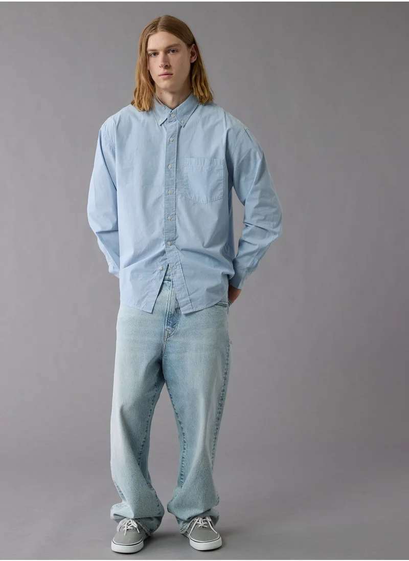 امريكان ايجل AE Everyday Poplin Striped Button-Up Shirt