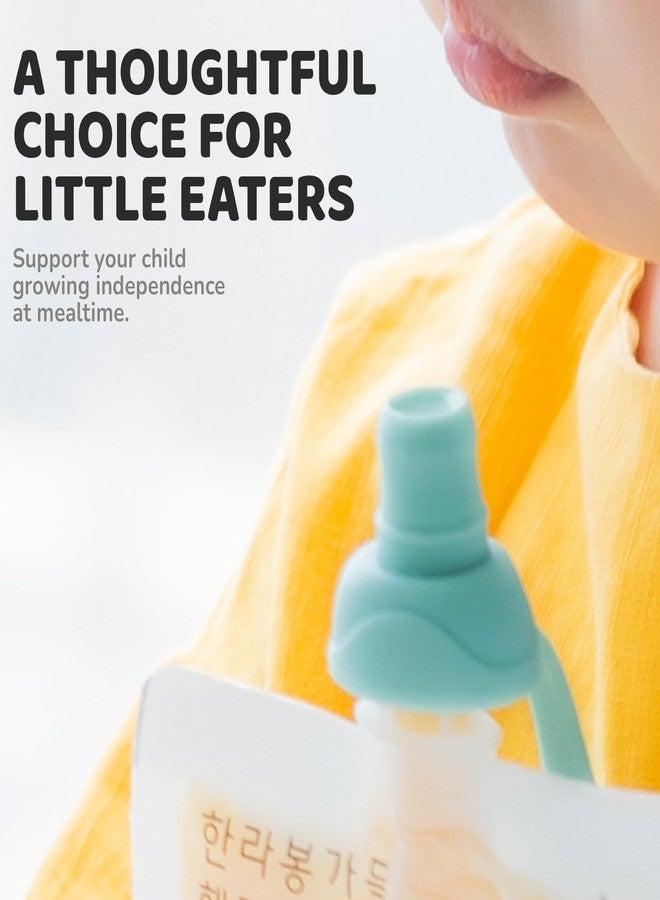FIRGI Whale SoftSip Food Pouch Topper | 2EA + Travel Case | Prevent Spills & Leakage | Protect Child Baby Toddler Mouth | Food Grade Silicone Reusable | Baby Led Weaning | BPA Free| Mint+Pink - Image 2