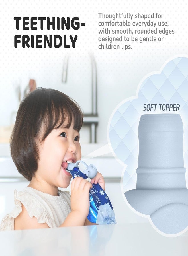 FIRGI Whale SoftSip Food Pouch Topper | 2EA + Travel Case | Prevent Spills & Leakage | Protect Child Baby Toddler Mouth | Food Grade Silicone Reusable | Baby Led Weaning | BPA Free| Mint+Pink - Image 5
