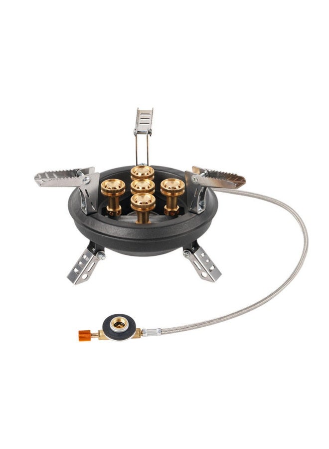 دينكس موقد غاز محمول للتخييم للطهي الخارجي | تصميم مدمج قابل للطي، لهب مقاوم للرياح، وموقد عالي القدرة | مثالي للتخييم والنزهات والصيد وحالات الطوارئ - Image 1