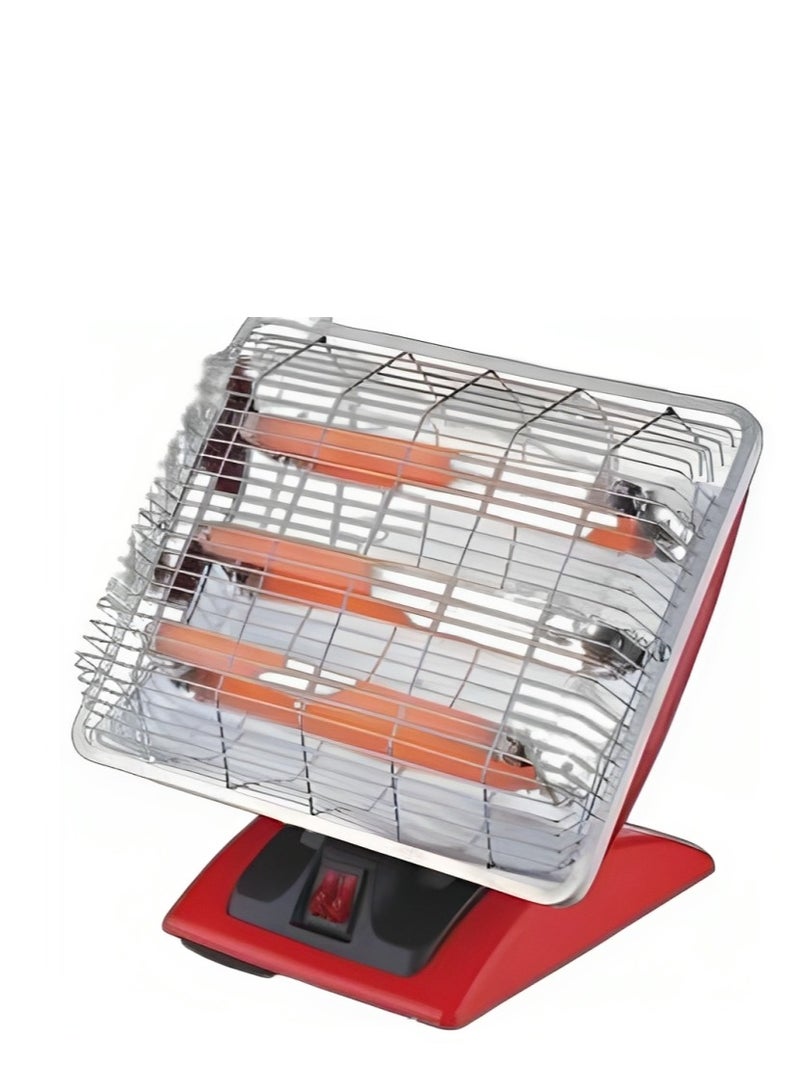 Home Master Electric Heater with 3 Heating Tubes – 1500W Model HM-2678 – Adjustable Tilt Design for Fast and Safe Heating with Balanced Heat Distribution and a Durable, Elegant Red Body - Image 3