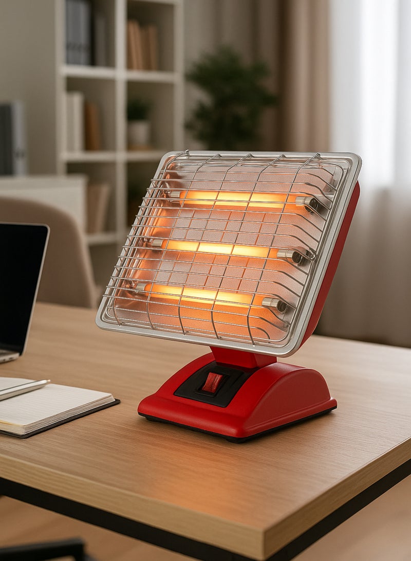 Home Master Electric Heater with 3 Heating Tubes – 1500W Model HM-2678 – Adjustable Tilt Design for Fast and Safe Heating with Balanced Heat Distribution and a Durable, Elegant Red Body - Image 1