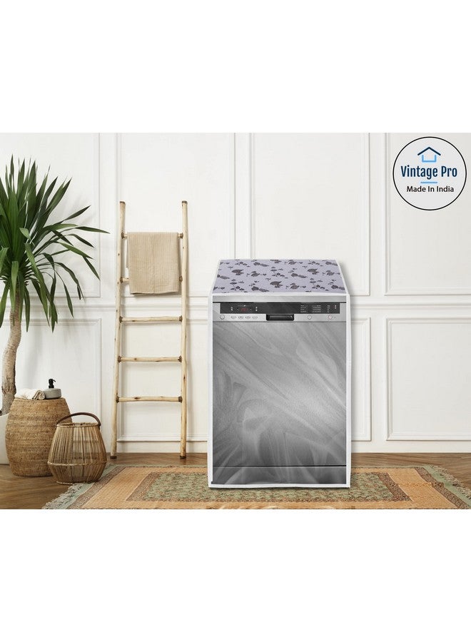 Vintage Pro غطاء غسالة الصحون برو عتيق مناسب لـ IFB من 12 و 13 و 14 و 15 إعداد مكان (63X63X81 سم، نصف أبيض ورمادي) - Image 3