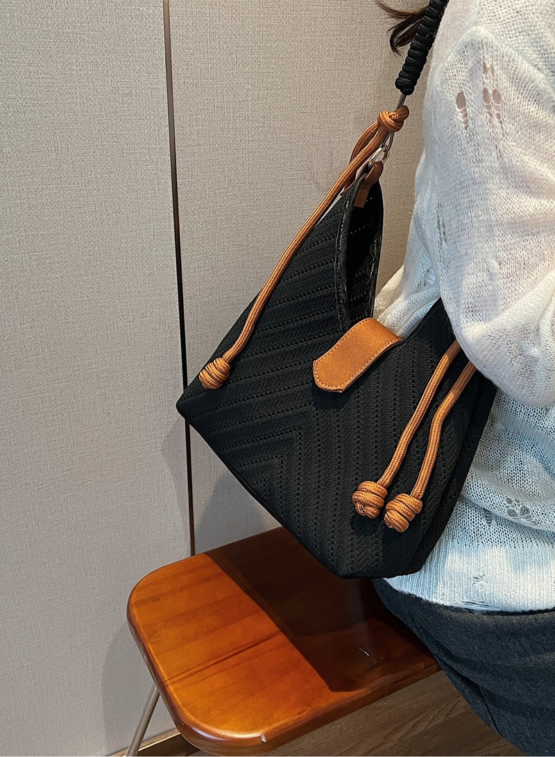 Women's Fashion Shoulder Tote Bag WeavingHandbag Crossbody bag Purse Set Large Capacity Tote Bag Fashionable Travel Messenger Shoulder Bag For Ladies  - Image 1