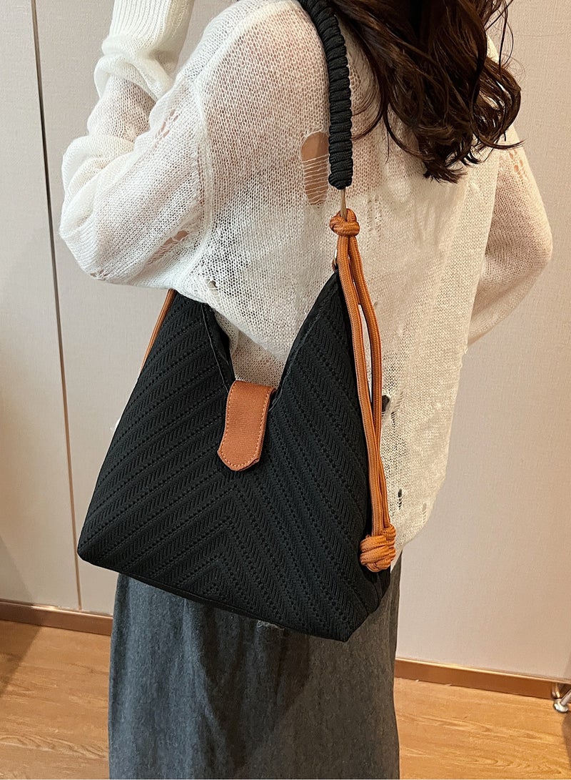 Women's Fashion Shoulder Tote Bag WeavingHandbag Crossbody bag Purse Set Large Capacity Tote Bag Fashionable Travel Messenger Shoulder Bag For Ladies  - Image 4