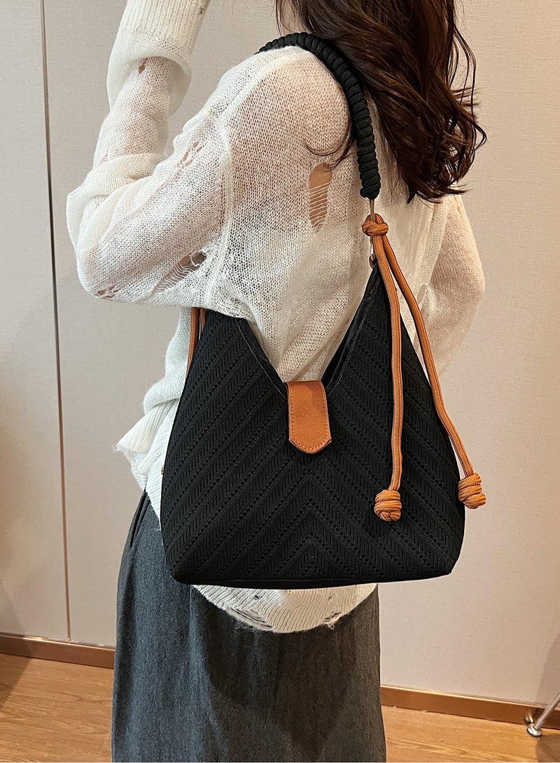 Women's Fashion Shoulder Tote Bag WeavingHandbag Crossbody bag Purse Set Large Capacity Tote Bag Fashionable Travel Messenger Shoulder Bag For Ladies  - Image 3